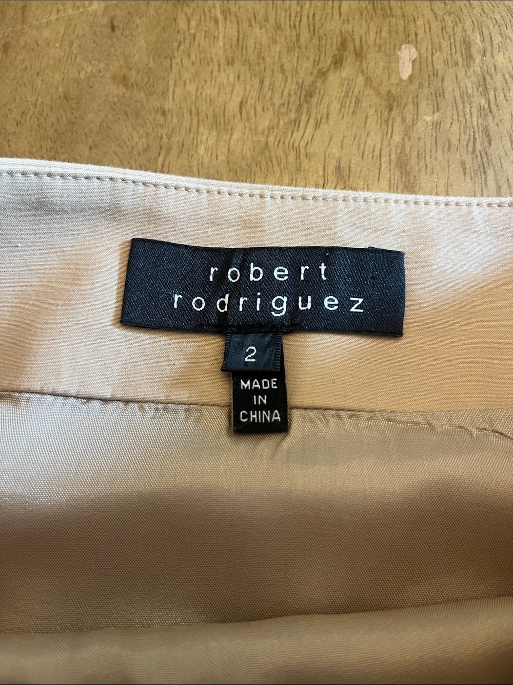 Robert Rodriguez Beige High-Waist Pencil Skirt with Side Tie - Picture 2 of 4